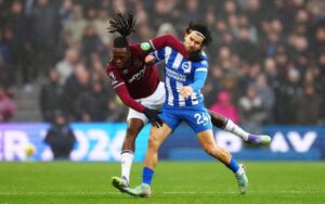 West Ham krijgt klap in blessuretijd tegen taai Brighton